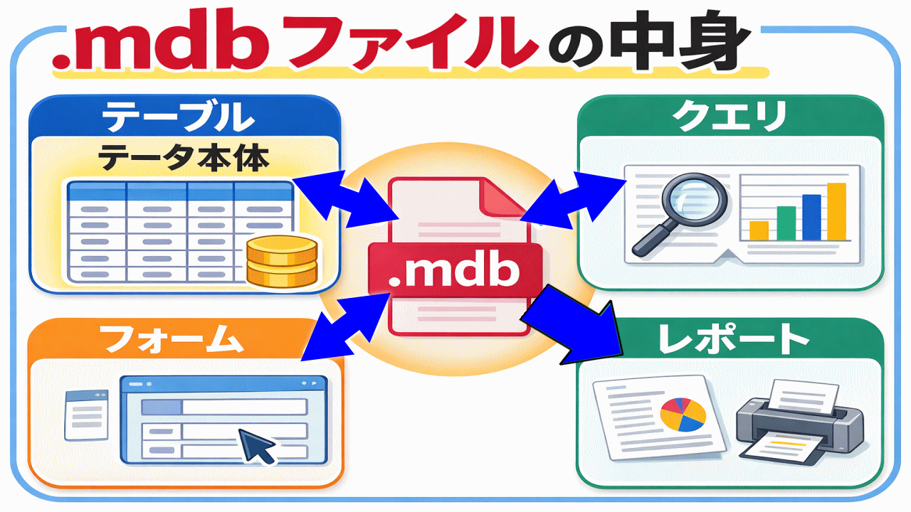 旧バージョンAccessで作成されたmdbファイルの構成