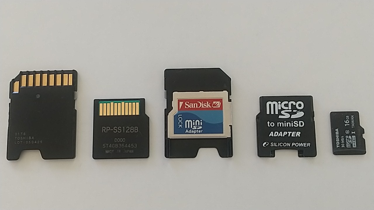 miniSDと標準SDの接点比較