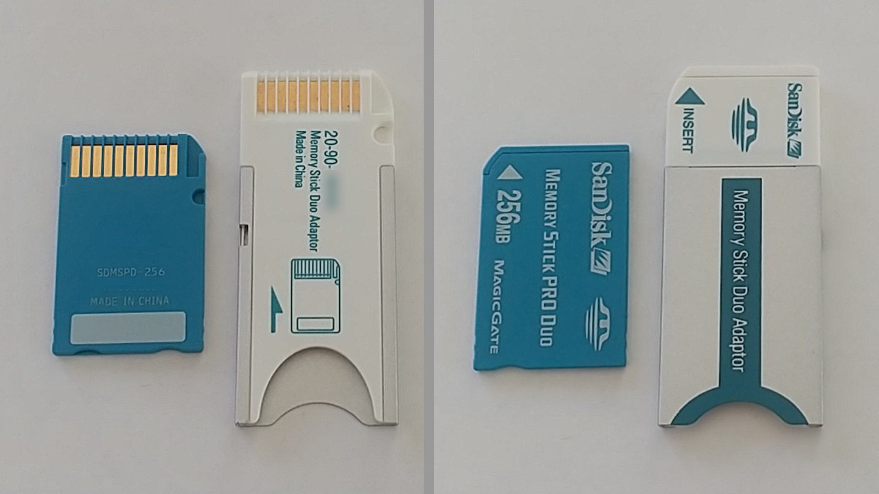 メモリースティックDuoと標準MSの接点比較