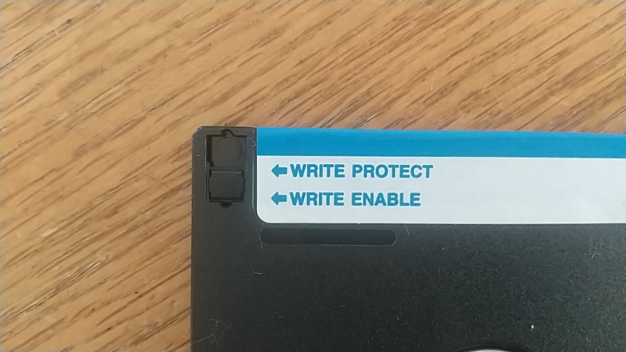 書き込み設定状態が分かるラベル