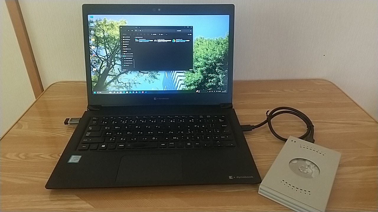 A-to-AケーブルでPC側で認識された2.5インチIDEHDD